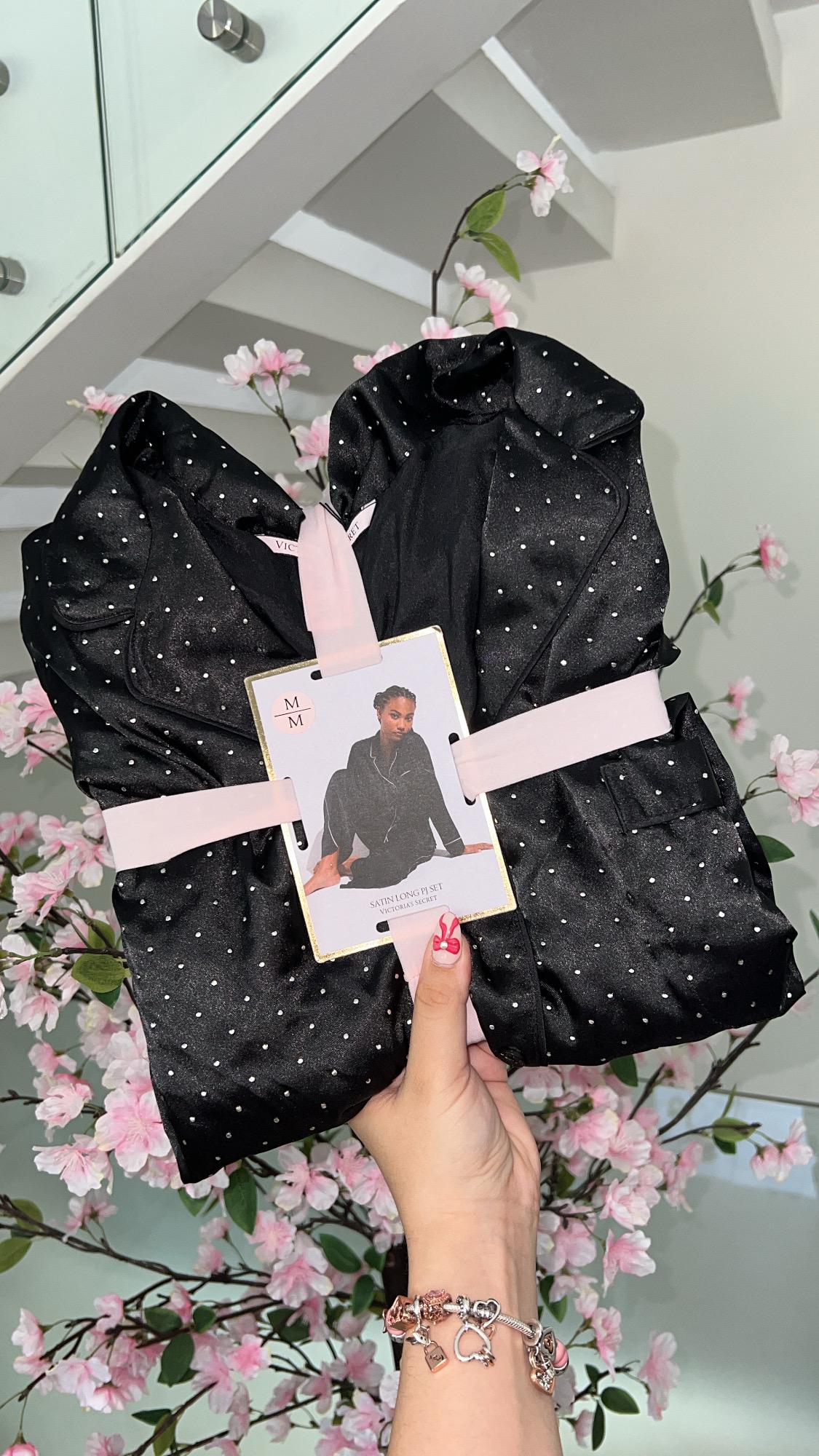 Pijama Satin Long PJ Set Victoria’s Secret 🖤✨