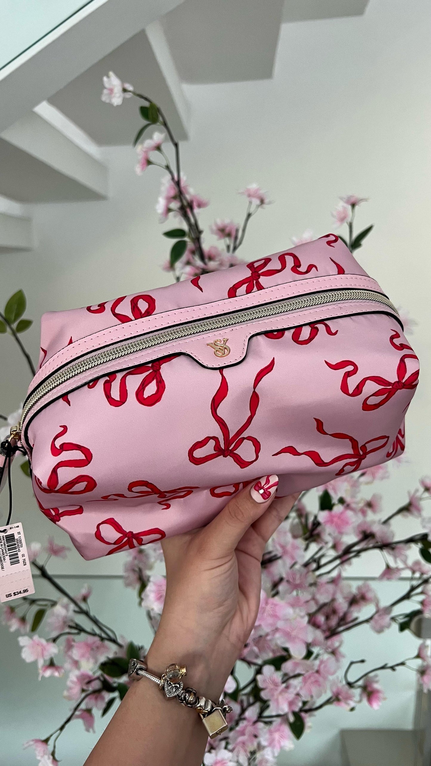 Neceser Victoria’s Secret Rosa con Listones Rojos 🎀💖