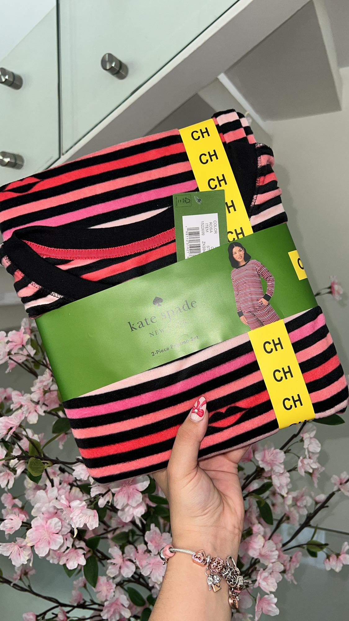 Pijama Kate Spade Rayas Sweet Berry 💕🍓