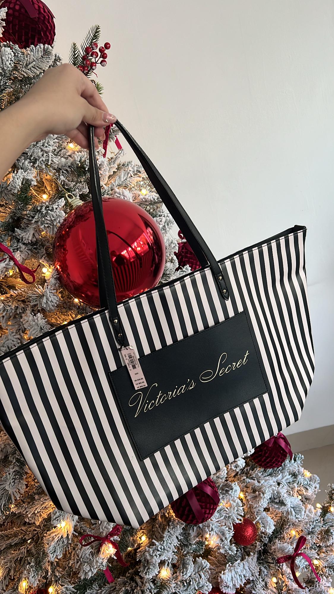 Tote Bag Baby Pink con Rallas Negras