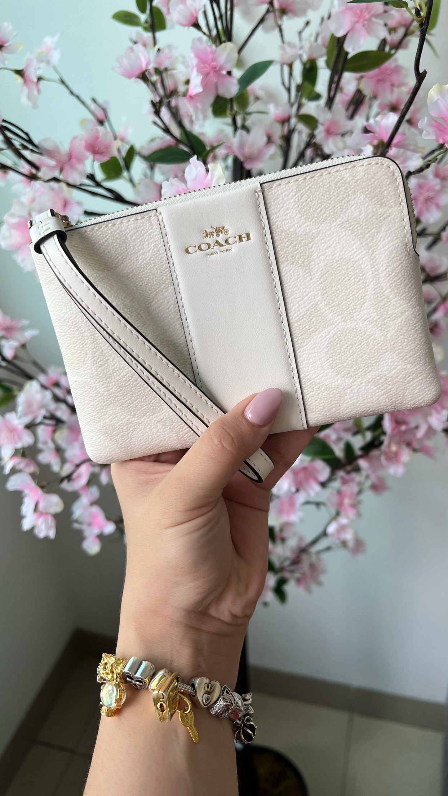 Wristlet Blanca Canvas Cartera