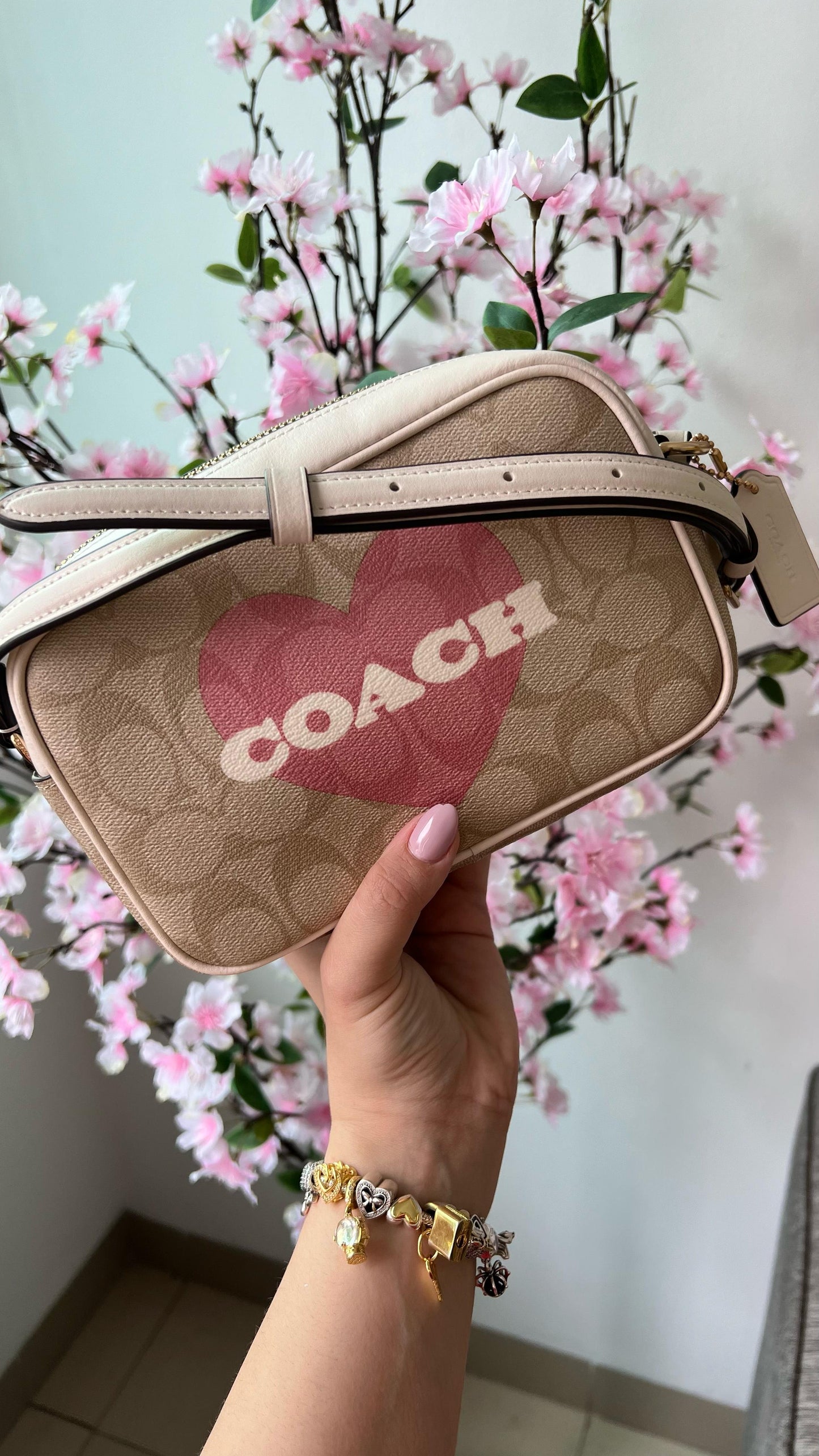 Coach Camera Bolsa Corazón Canvas