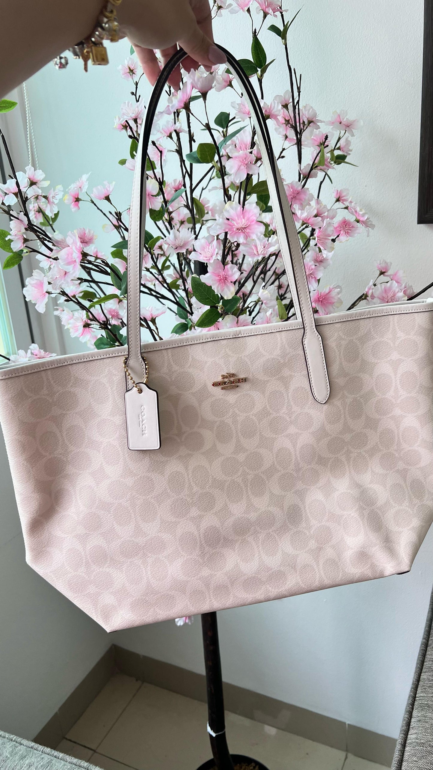 Coach Tote Signature Blanca Bolsa