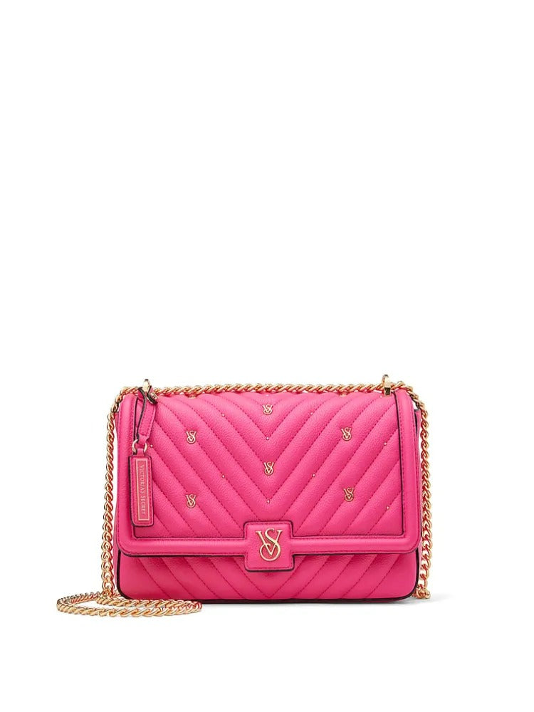 Cross Body Rosa con logo dorado