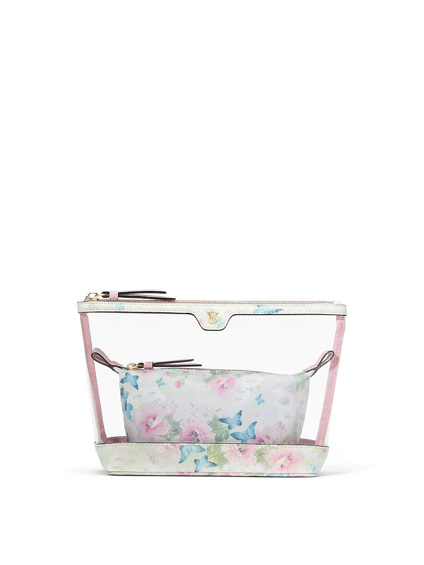 Cosmetiquera transparente con mini incluida