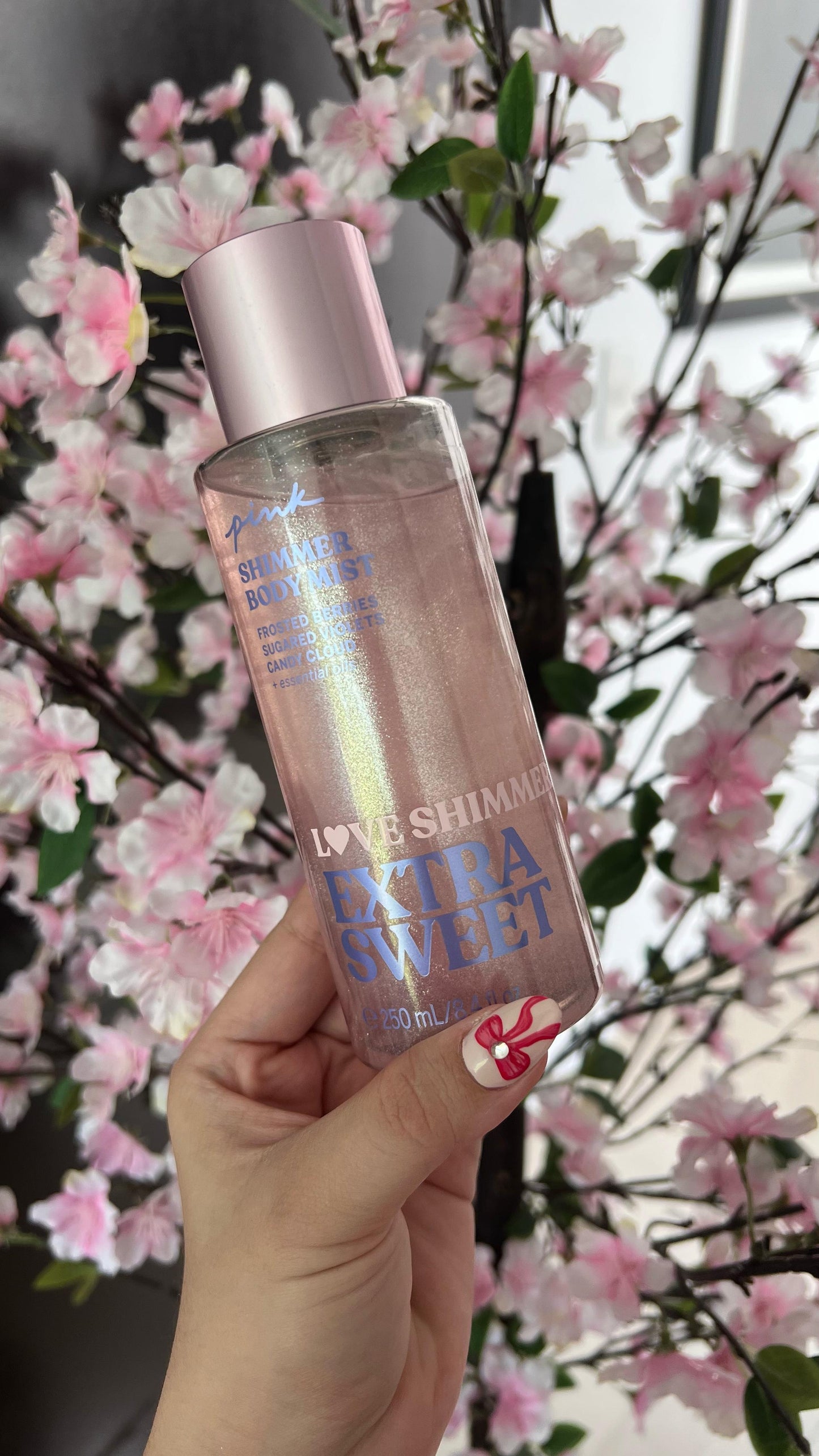 Pink Body Mist victorias secret con shimmer, loción corporal con destellos de brillos ✨