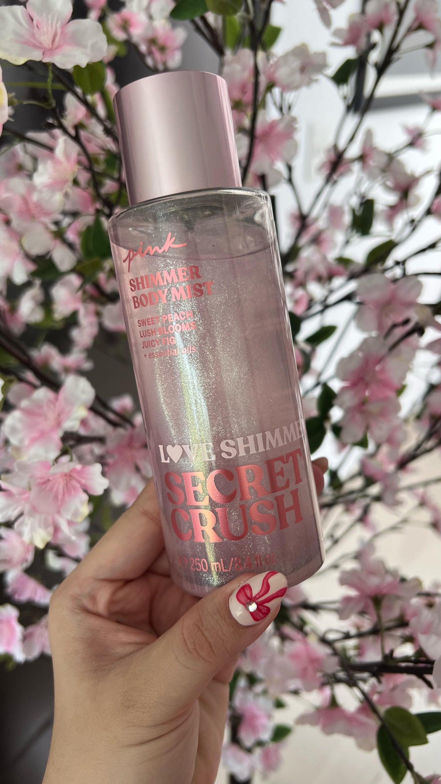 Pink Body Mist victorias secret con shimmer, loción corporal con destellos de brillos ✨