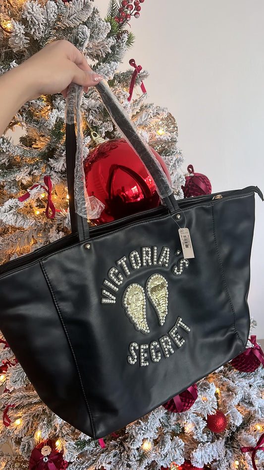 Tote Bag Negra Fashion show con Pedrería