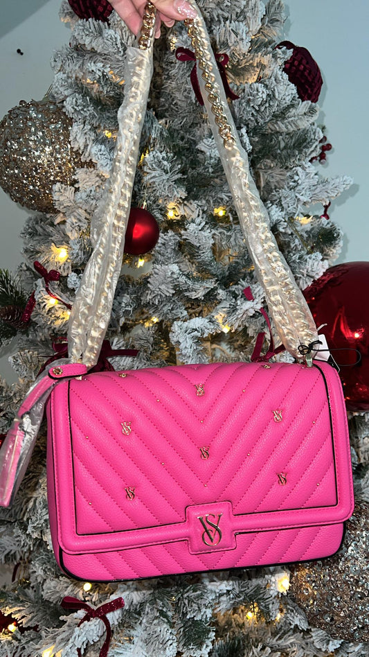 Cross Body Rosa con logo dorado