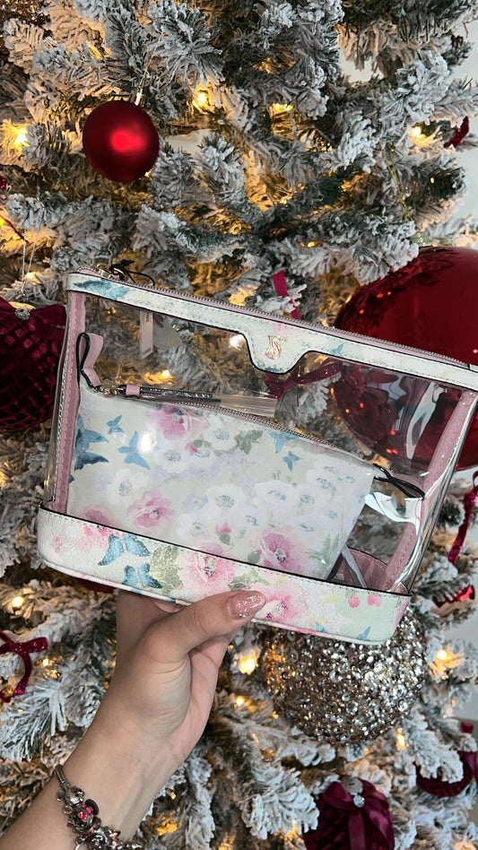 Cosmetiquera transparente con mini incluida