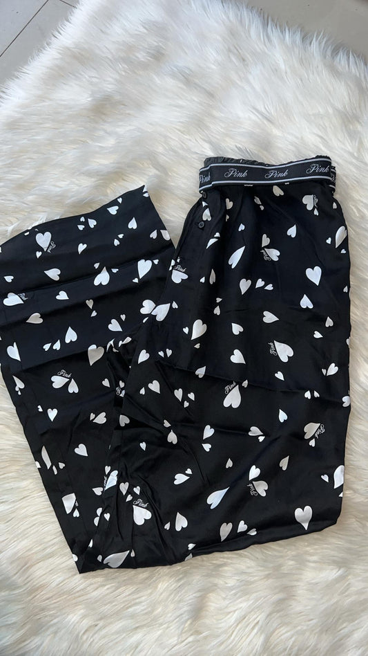 Pants Pijama Satinados PINK corazones 🖤✨