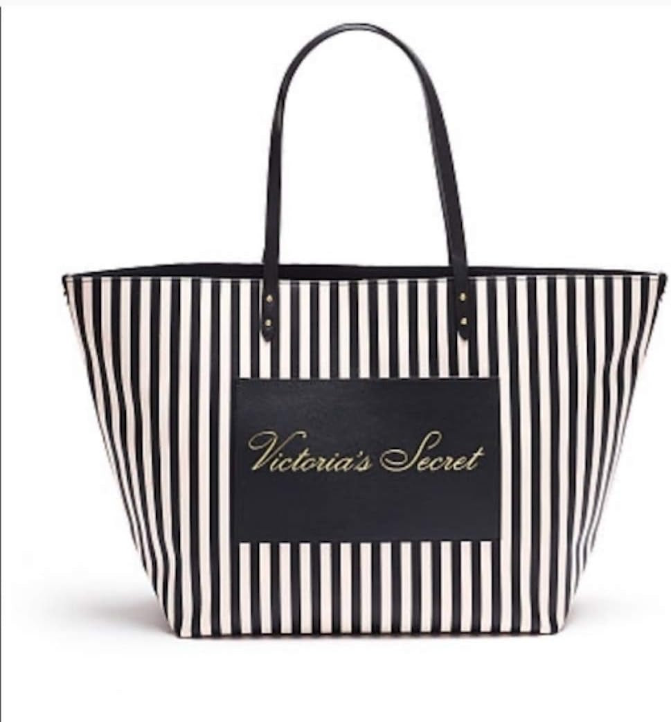 Tote Bag Baby Pink con Rallas Negras